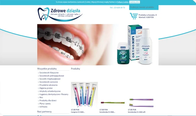 Design of the website dental store