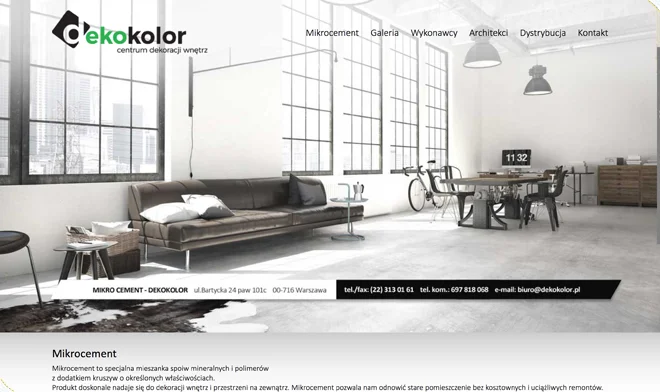 Micro cement website design