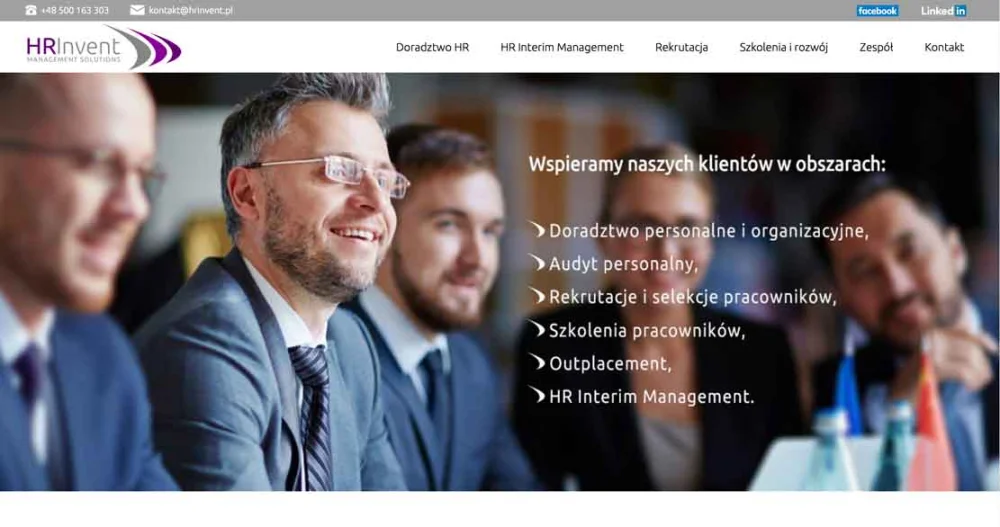 Project of the website hrinvent.pl