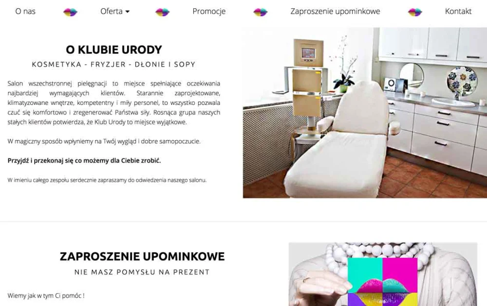 Design page beauty salon