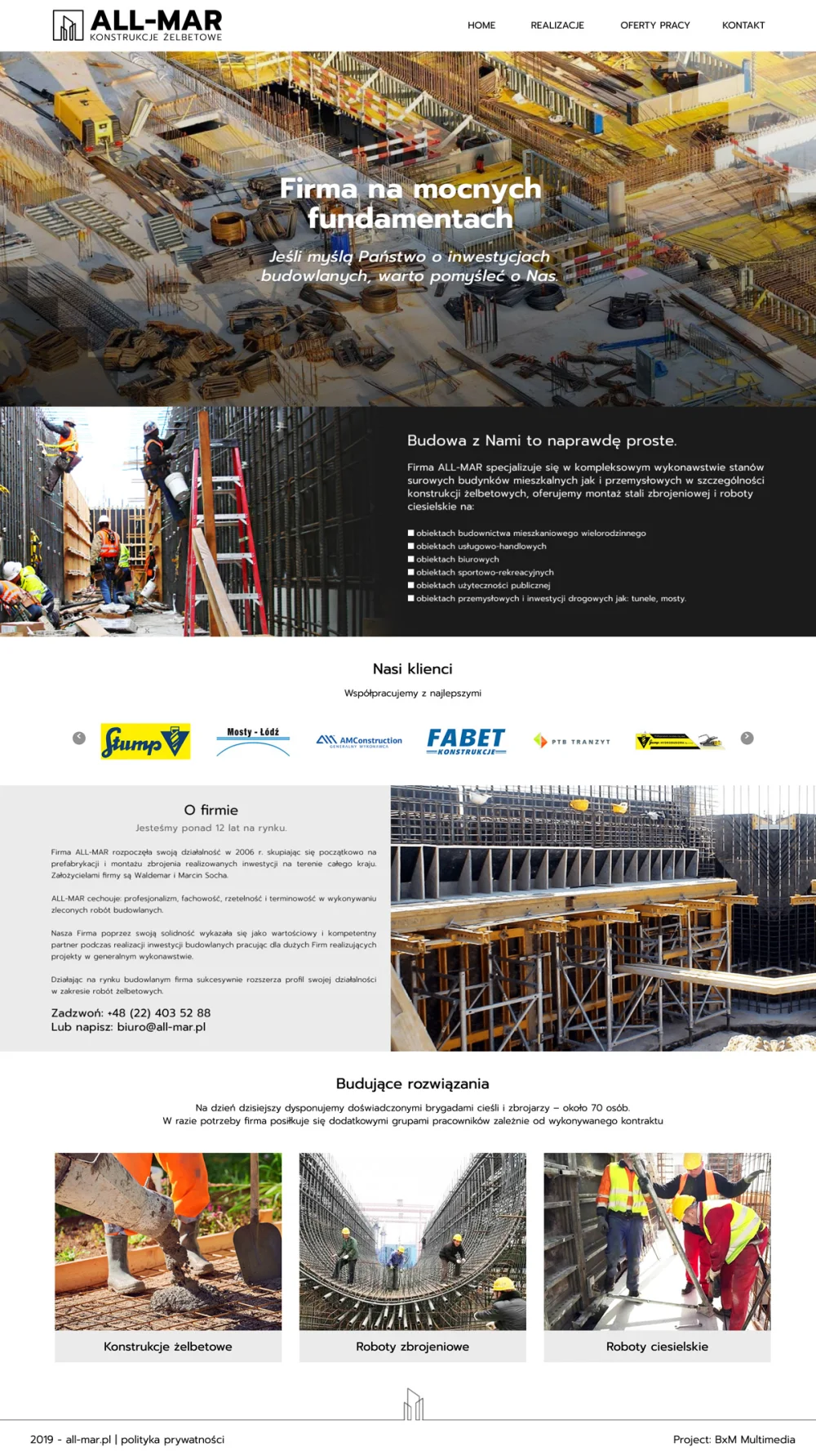 Project of the website all-mar.pl