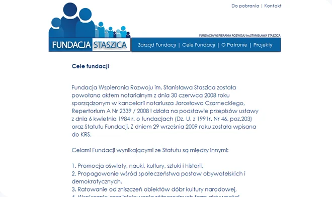 Project of the website Staszica Foundation