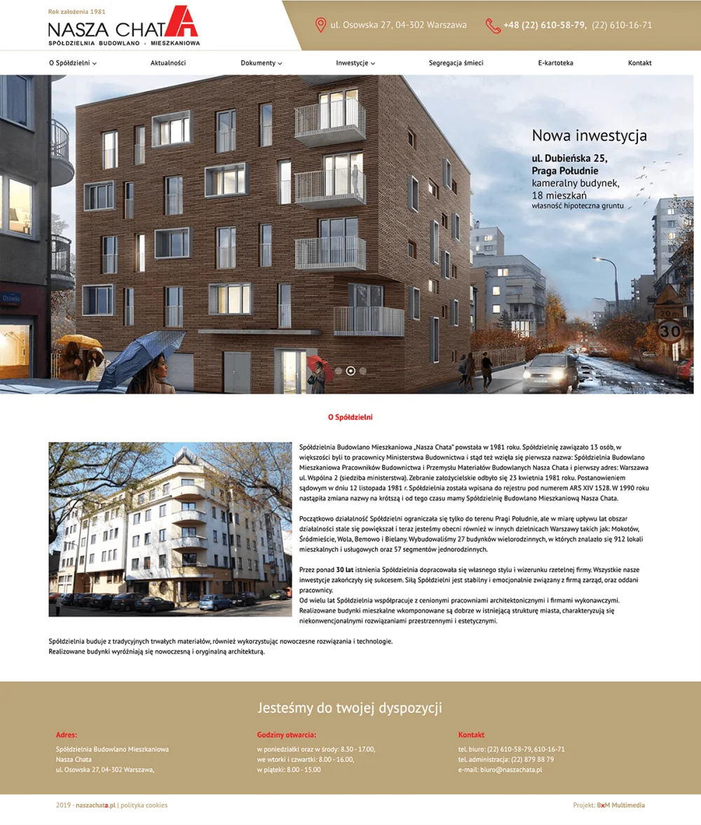 Project of the website naschata.pl