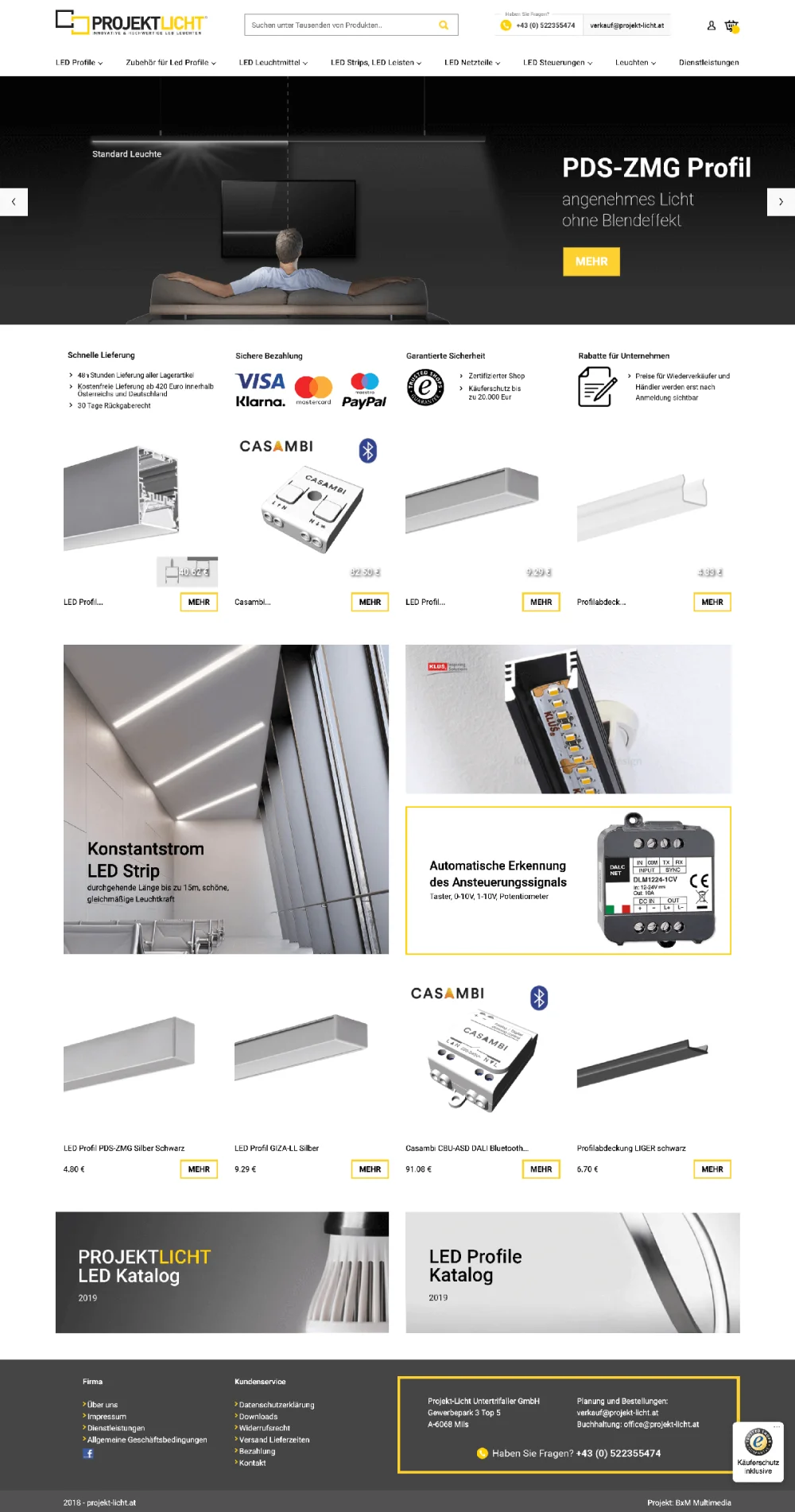 Project of the website Project Licht