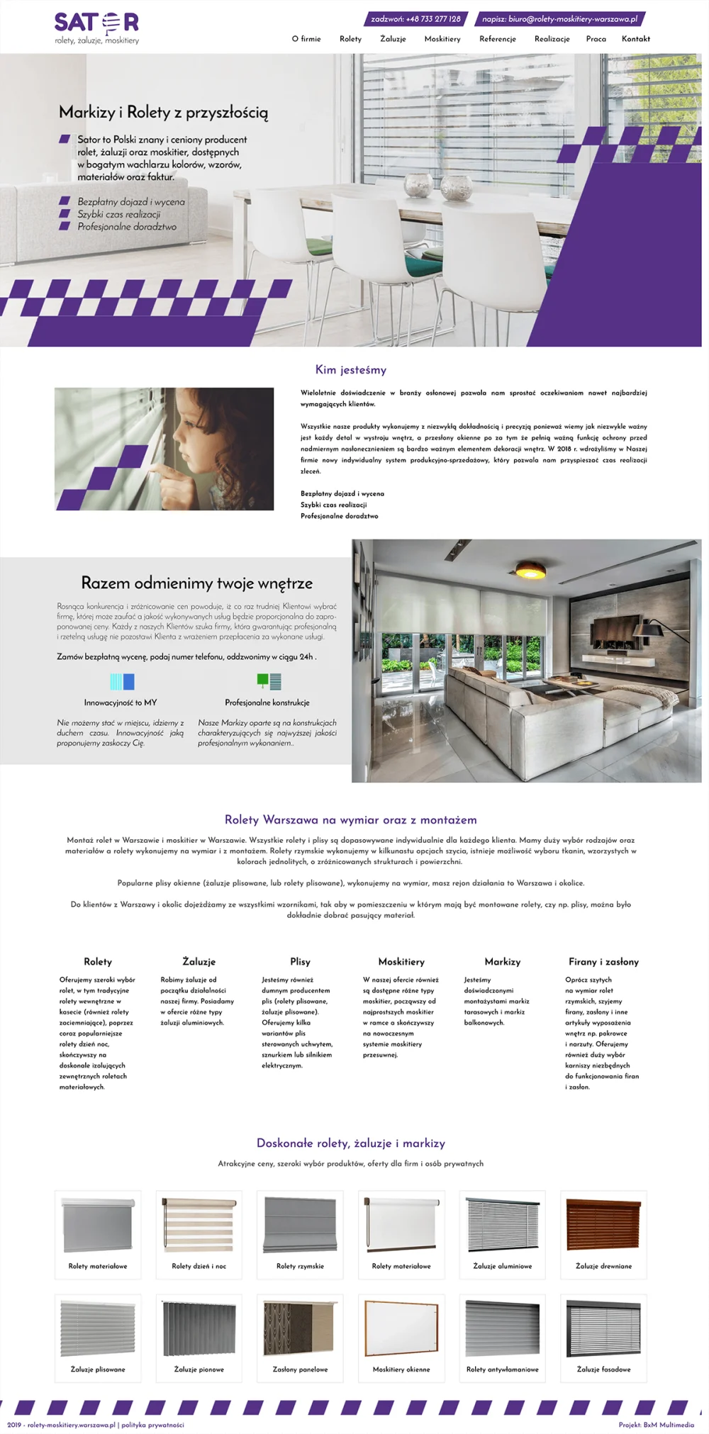 Project web page blinds-moskitiery.warszawa.pl