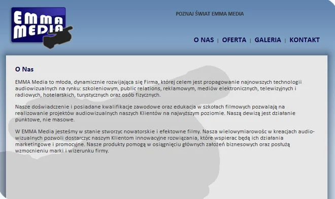 EMMA Media website design
