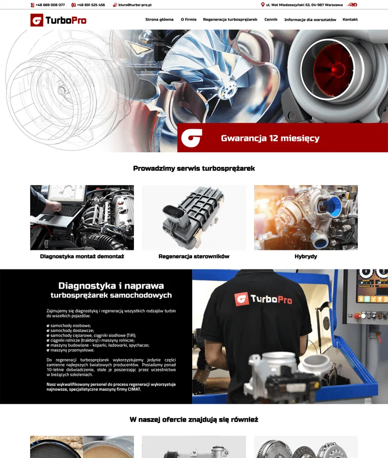 Turbo Pro website design
