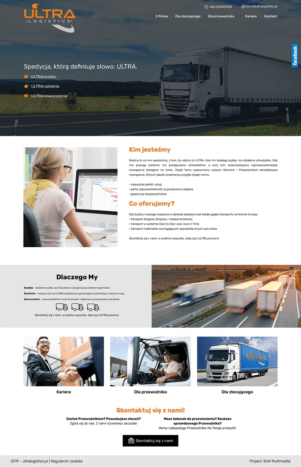 Project of the ultralogistics.pl website