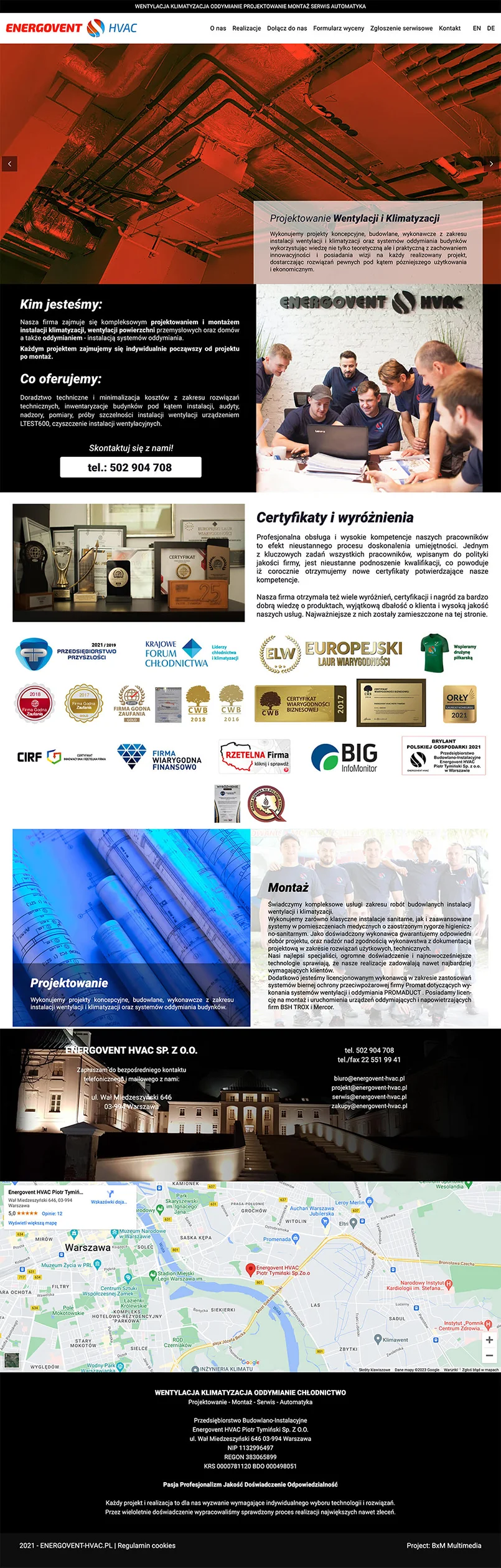 Energovent website design