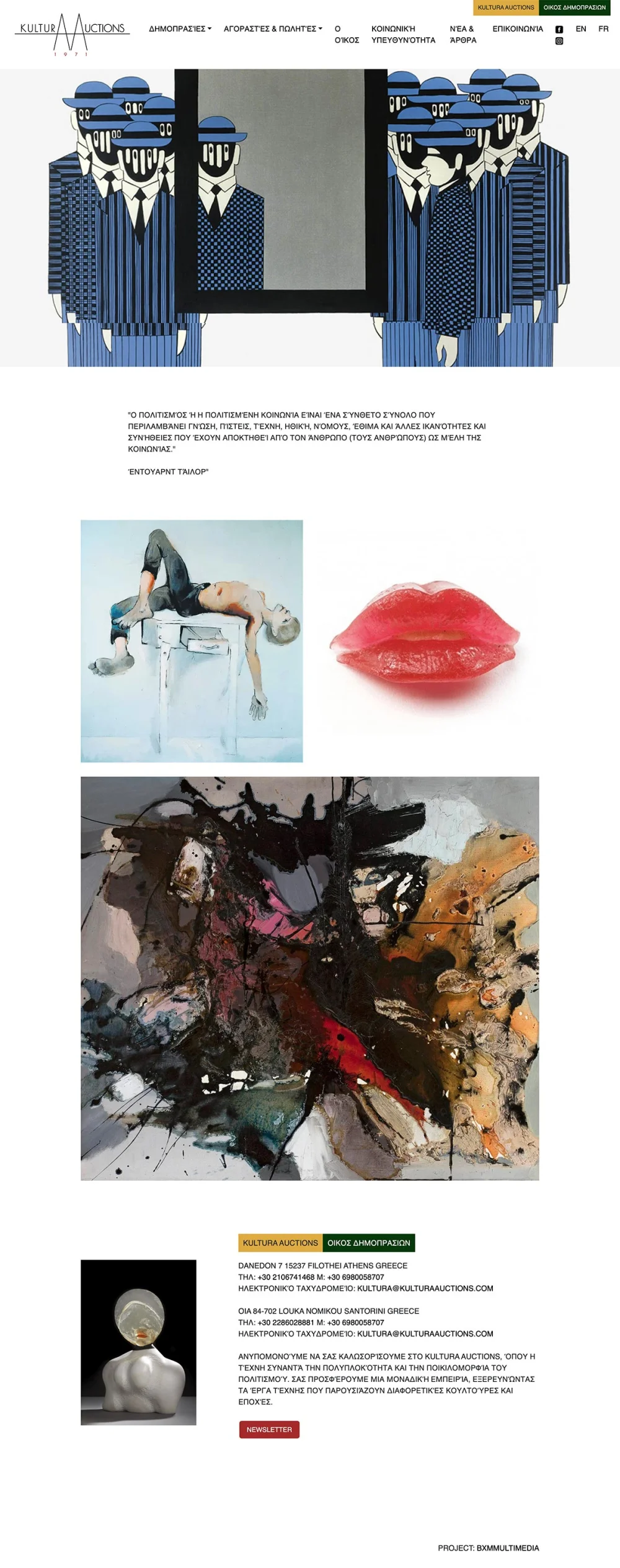 Culture Auctions website design