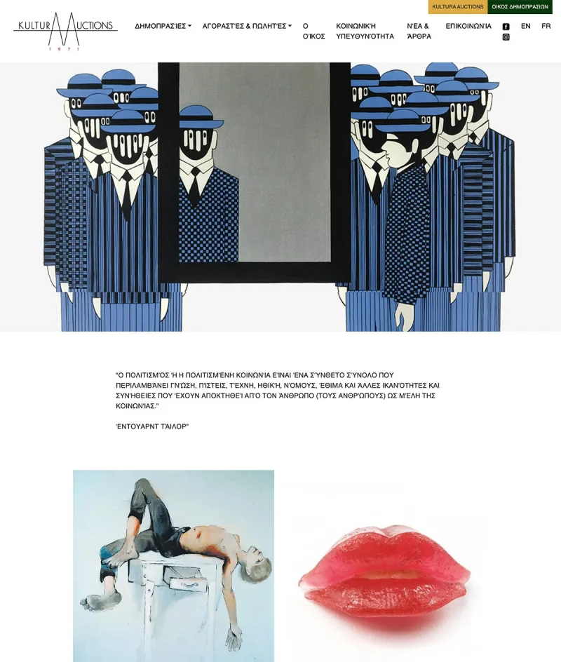 Culture Auctions website design