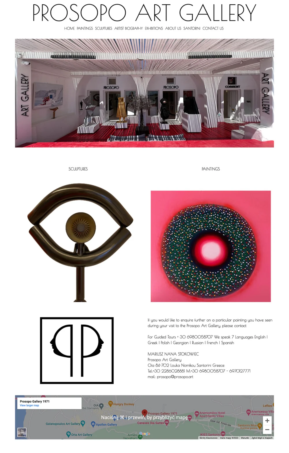 Prosopo Gallery website design
