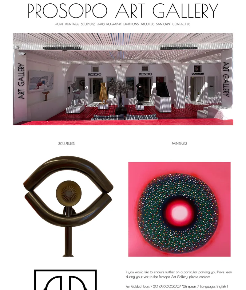 Prosopo Gallery website design