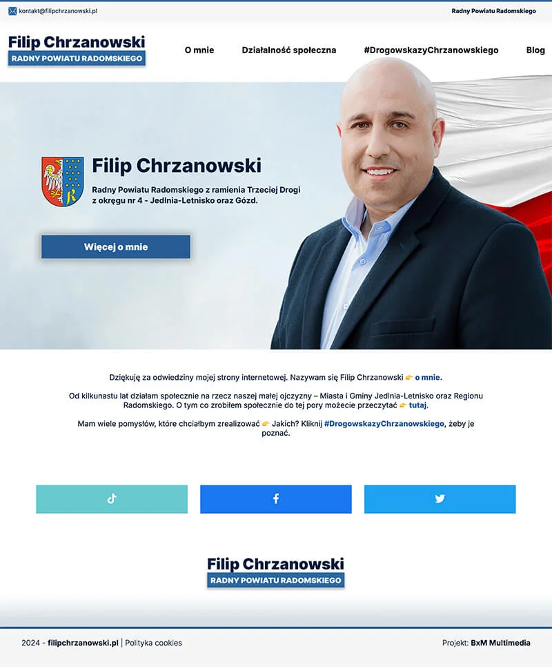 Project of the website Filip Chrzanowski