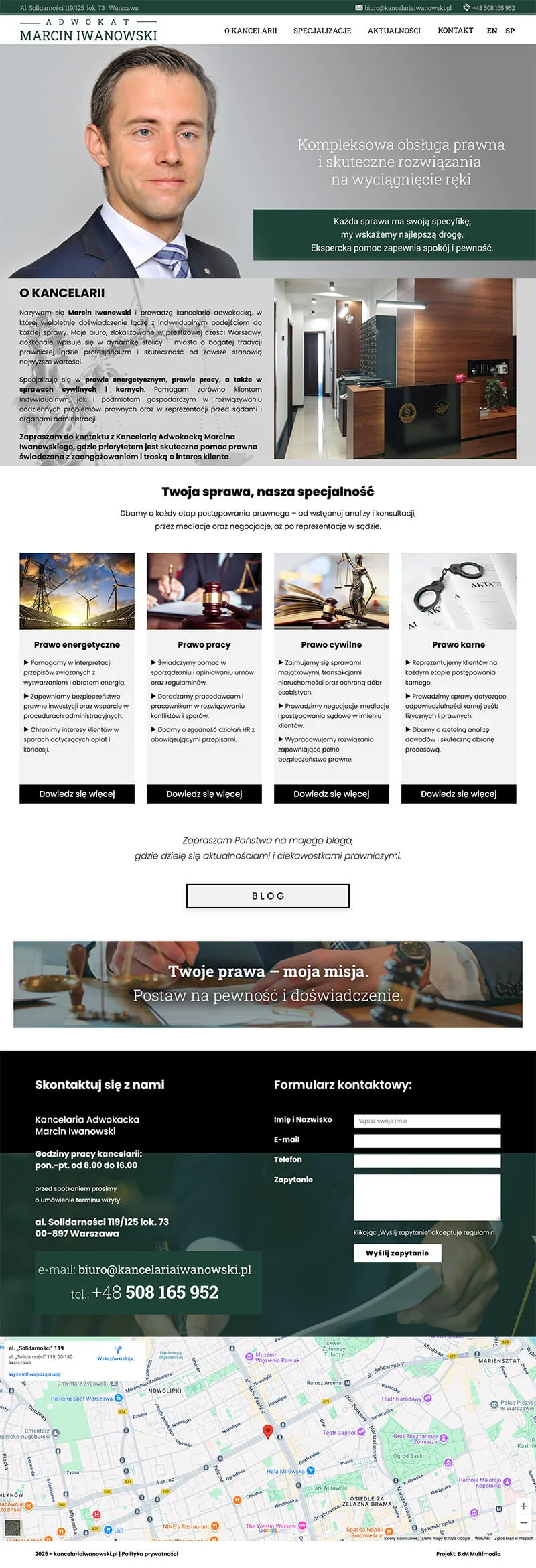 Project of the website Ivanowski Law Firm