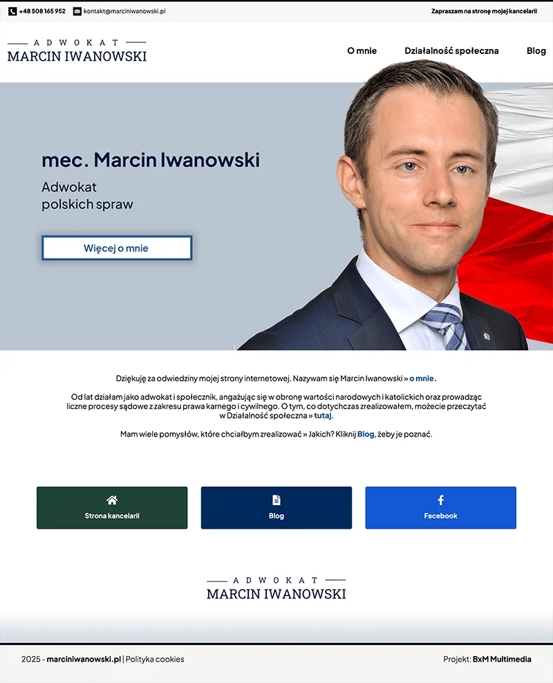 Project of the website Marcin Ivanowski