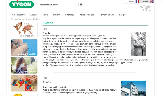 Vygon website design
