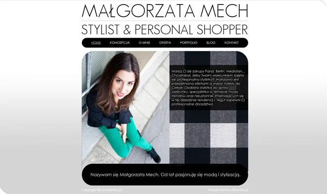 Page design mmstilistka.pl