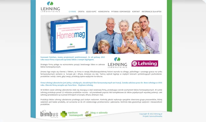 Lehning website design