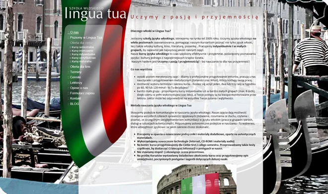 Linguatua website design Italian school