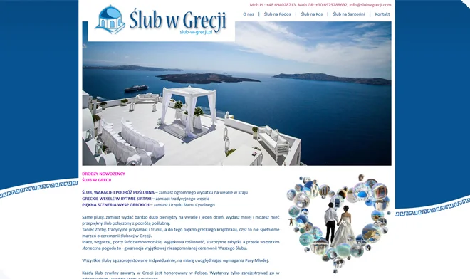 Project of the wedding-in-greece.pl website