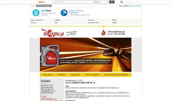 Allegro oil4you website design