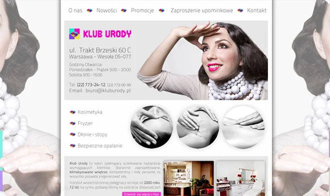 Beauty club website design
