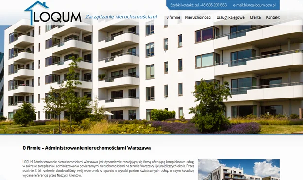 Project of the website real estate administrator
