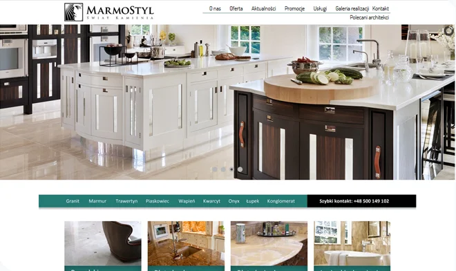 Marmo style website design