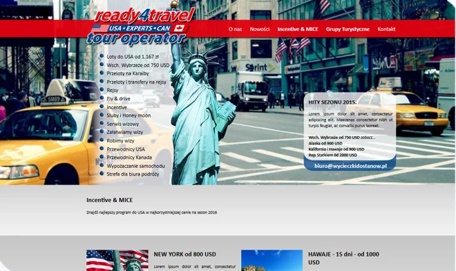 Project of the website of the tripgetanow.pl