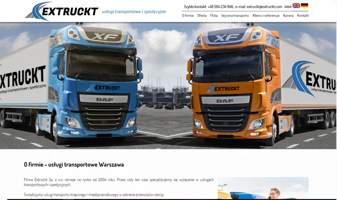 Extruck website design