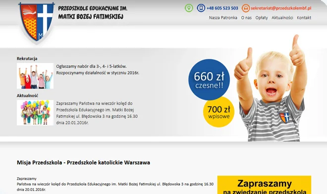 Project of the Kindergarten website.pl
