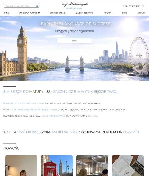 BXM project: English Learning, website preview