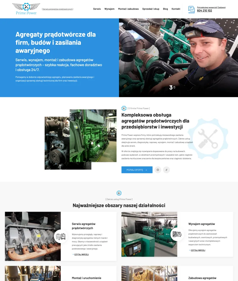 Prime Power website design