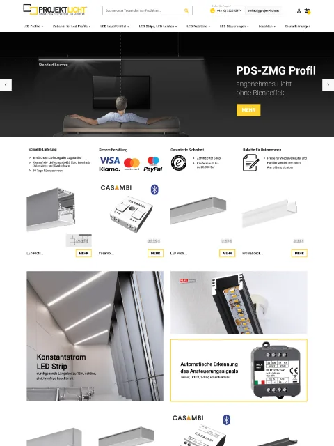 BXM project: Projekt Licht, website preview
