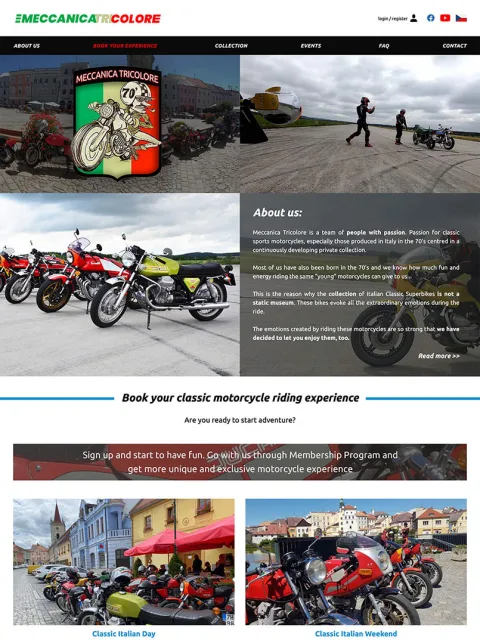 BXM project: Meccanica Tricolore, website preview
