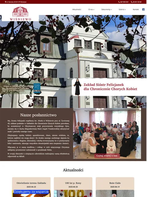 BXM project: Dom Opieki Felicjanki, website preview