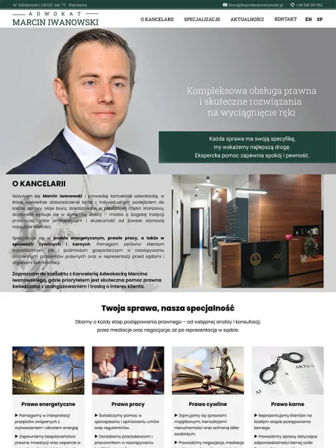 BXM project: Kancelaria Iwanowski, website preview